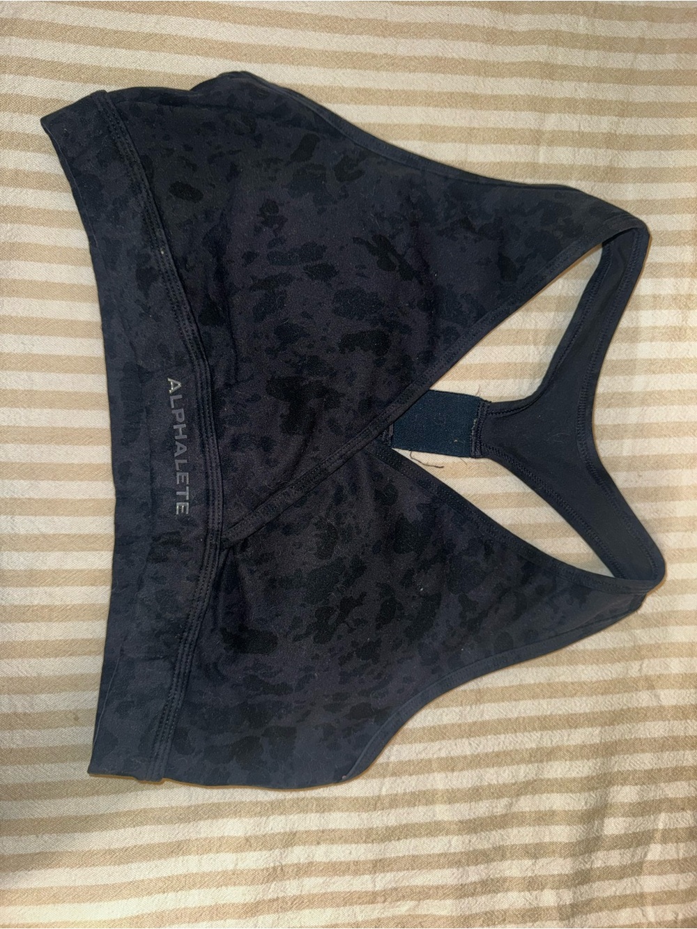Alphalete Black Subtle Camo Racerback Sports Bra